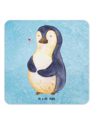 Mr. & Mrs. Panda Glasuntersetzer Pinguin Diät ohne Spruch in Eisblau