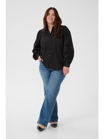 KAFFE curve Hemd langarm KCnicky Regular fit in Black Deep