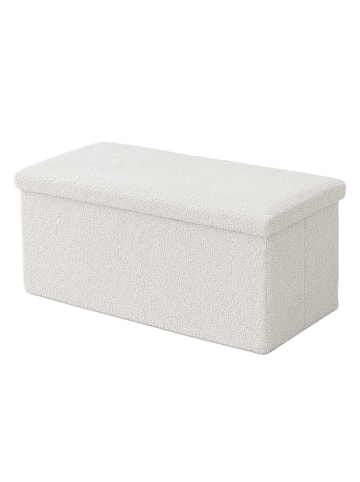 relaxdays Sitzbank in Weiß - (B)76 x (H)38 x (T)38 cm