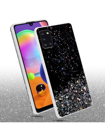 cadorabo Hülle für Samsung Galaxy A31 Glitter in Schwarz mit Glitter