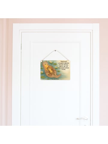 Mr. & Mrs. Panda Schild Otter Kind Design mit Spruch in Weiß