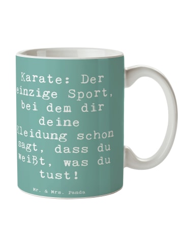 Mr. & Mrs. Panda Tasse Spruch Karate Kleidung mit Spruch in Meeresbrise