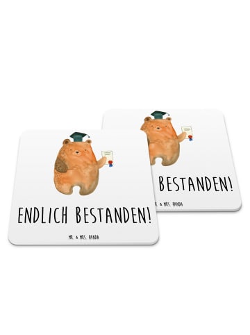 Mr. & Mrs. Panda Untersetzer für Gläser Bär Prüfung mit Spruch in Weiß