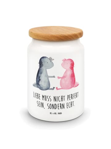 Mr. & Mrs. Panda Keksdose Axolotl Liebe mit Spruch in Weiß