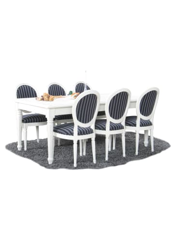 ebuy24 Essgruppe Amaretta (7-teilig) Weiß 180 x 100 cm