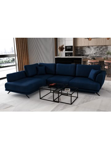 MF Design Lardo Recamiere Links in Dunkelblau -  (L) 191 x (B) 276 x (H) 90 cm