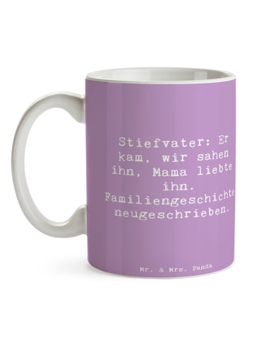 Mr. & Mrs. Panda Kaffeetasse Spruch Stiefvater Liebe mit Spruch in Lavendeltraum