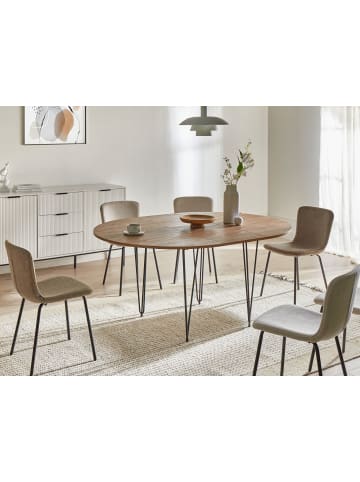 Beliani Esszimmertisch LOUISE in Braun/Schwarz - (W) 120 x (H) 75 x (L) 120 cm