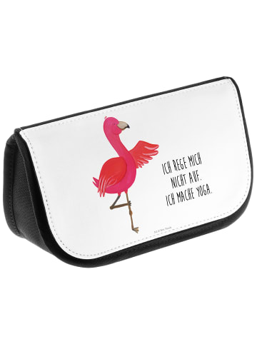 Mr. & Mrs. Panda Make-Up Tasche Flamingo Yoga mit Spruch in Weiß