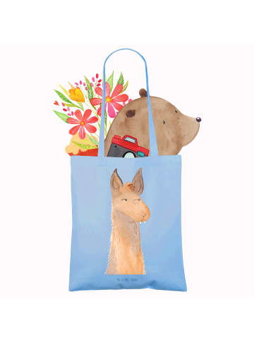Mr. & Mrs. Panda Tasche Lamakopf Genervt ohne Spruch in Sky Blue