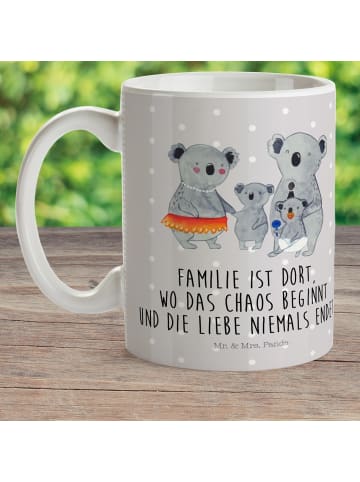 Mr. & Mrs. Panda Kaffeetasse Koala Familie mit Spruch in Grau Pastell