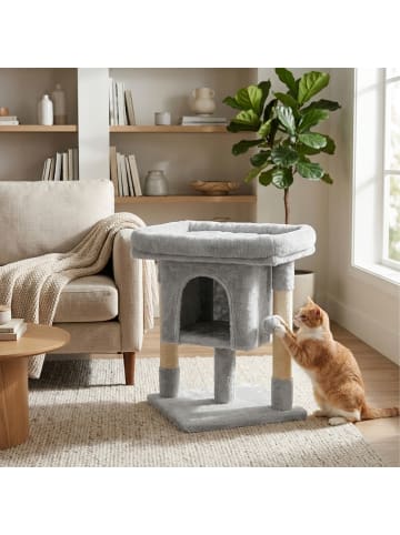 relaxdays Kratzbaum in Hellgrau - (B)52,5 x (H)60 x (T)41 cm