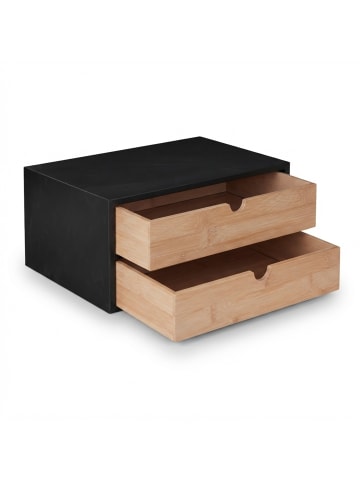 relaxdays Schubladenbox in Schwarz/ Natur