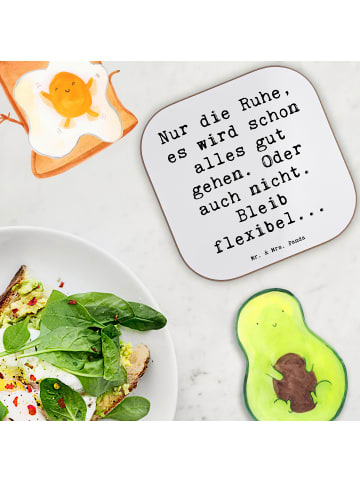Mr. & Mrs. Panda Untersetzer Spruch Gelassenheit in Krisen mit S... in Weiß