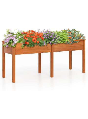COSTWAY Hochbeet Holz in Braun