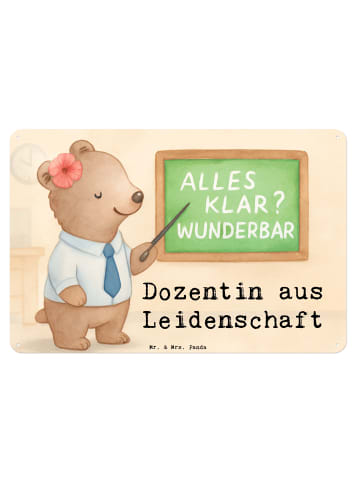 Mr. & Mrs. Panda Blechschild Dozentin Leidenschaft Design mit Sp... in Weiß