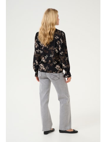 Cream Langarm-Bluse CRAlora Regular fit in Black With Autumn Flowers