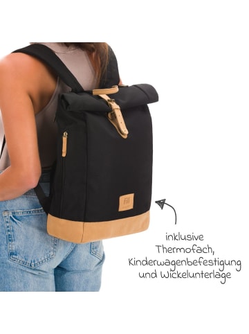 fillikid Wickeltasche Berlin im Rolltop-Design in schwarz