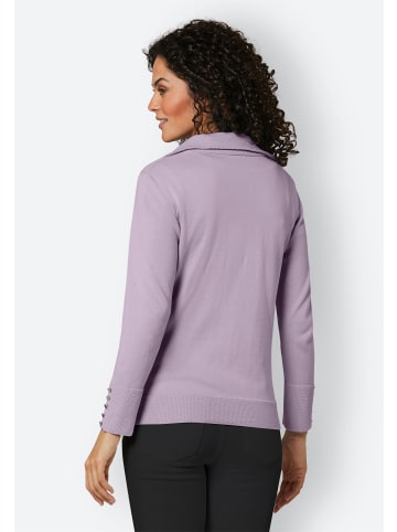creation L Baumwoll-Strickjacke in flieder