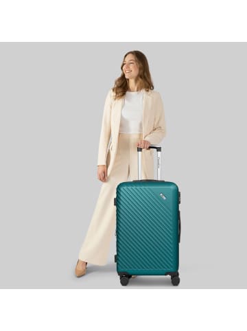 Check.In Paradise 2.0 4 Rollen Trolley M 68 cm mit Dehnfalte in smaragd green