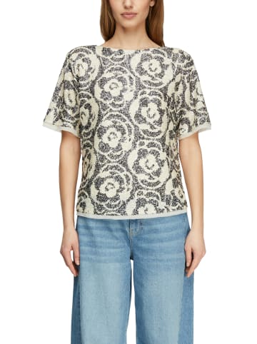 comma Bluse in beige schwarz