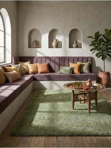KADIMA DESIGN Strapazierfähiger und kuscheliger Hochflor-Teppich in Grün