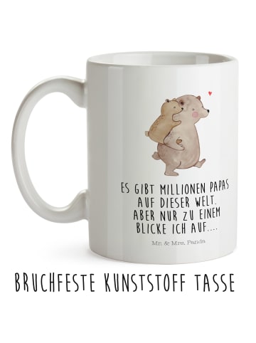 Mr. & Mrs. Panda Plastikbecher Papa Bär mit Spruch in Weiß