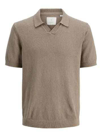 Jack & Jones Gestricktes Polo in Greige