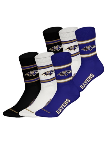 NFL Freizeitsocken Baltimore Ravens Crew in PUR/WHT/BLK