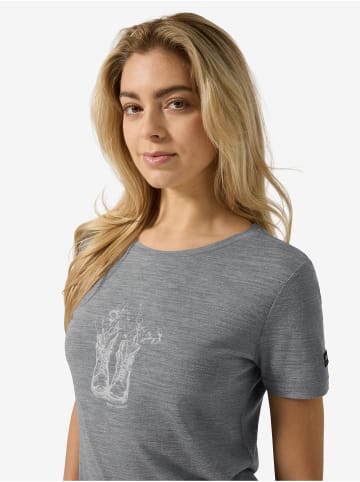 super.natural Merino T-Shirt W FLOWER BOOTS TEE in grau