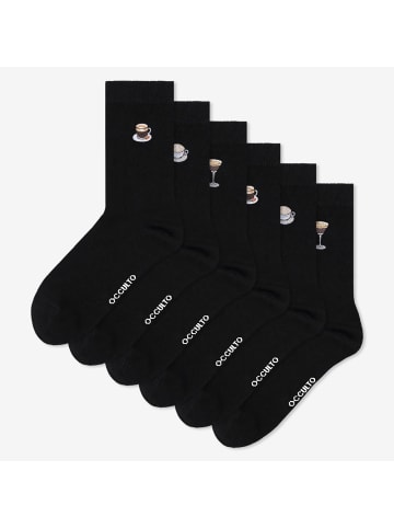 Occulto 6er Pack Schwarze Motiv Socken Juno in Kaffee