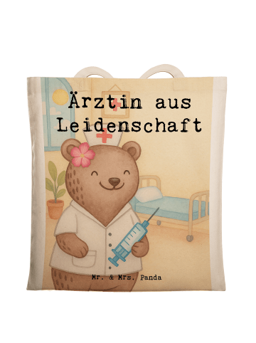 Mr. & Mrs. Panda Shopper Ärztin Leidenschaft Design mit Spruch in Weiß