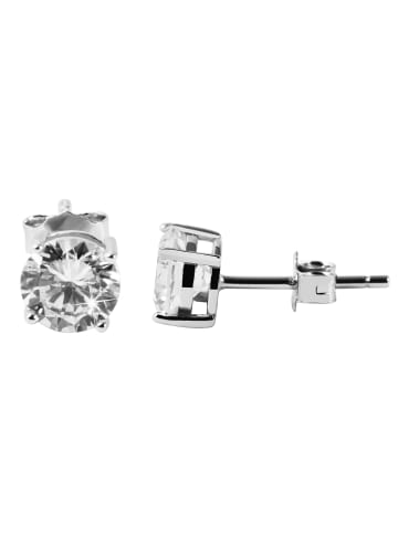 Adeliás Damen Ohrringe – Ohrstecker aus 925 Silber mit Zirkonia in silber