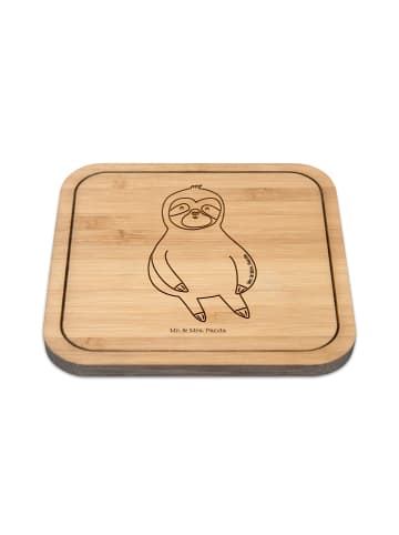 Mr. & Mrs. Panda Bierdeckel Faultier Zufrieden ohne Spruch in Transparent