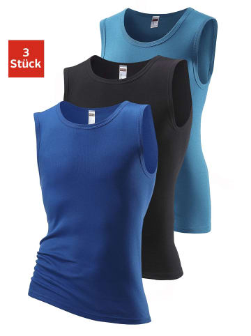 H.I.S Muscleshirt in royalblau, schwarz, petrol