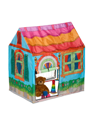 relaxdays Spielzelt "Landhaus" in Bunt - (B)96 x (H)103 x (T)75 cm