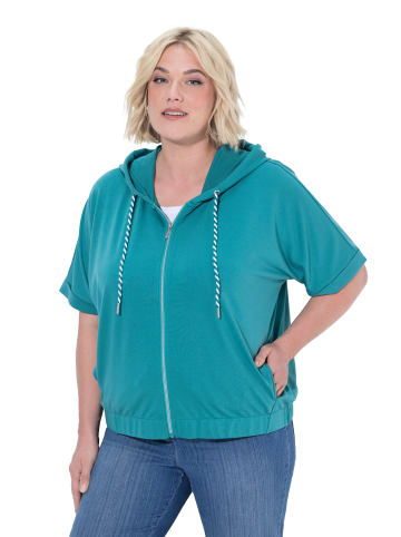 Ulla Popken Sweatjacke in türkis