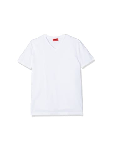 Hugo Boss V-Kragen T-Shirt für Herren in white