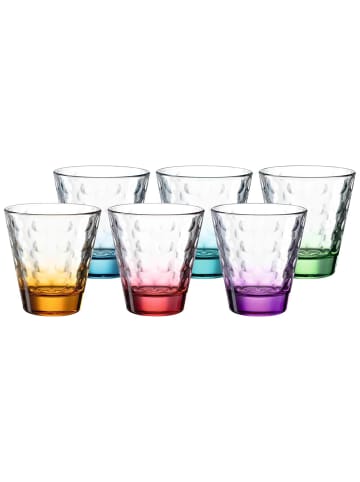 LEONARDO 6er Set Trinkgläser Optic 215 ml in bunt