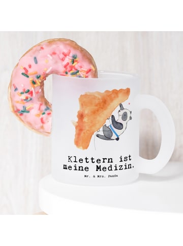 Mr. & Mrs. Panda Teetasse Panda Klettern mit Spruch in Transparent