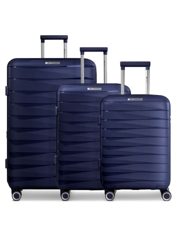 Franky London 4 Rollen Kofferset 3-teilig mit Dehnfalte in dark blue