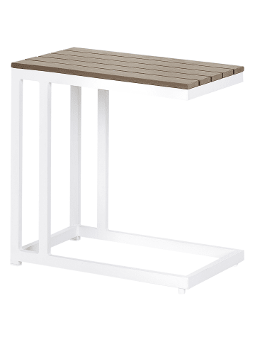 Beliani Beistelltisch MESSINA in Braun/Weiß - (W) 35 x (H) 59 x (L) 60 cm