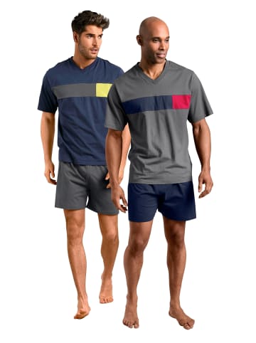 LE JOGGER Pyjama in marine, grau