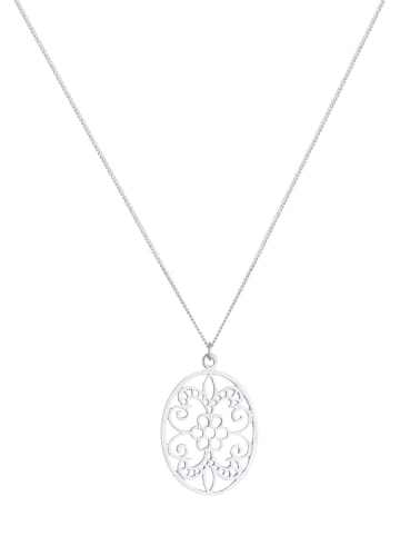 Elli Halskette 925 Sterling Silber Blume, Ornament, Oval in Silber