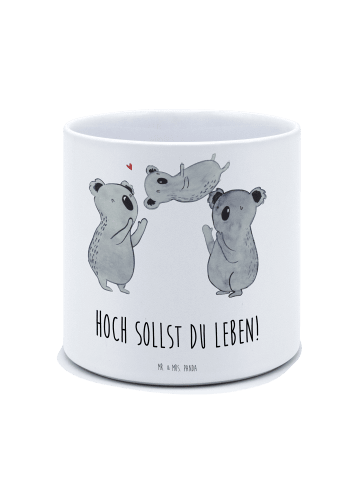 Mr. & Mrs. Panda XL Blumentopf Koalas Feiern mit Spruch in Weiß