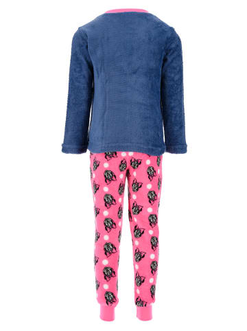 Disney Minnie Mouse 2tlg. Outfit: Schlafanzug Langarmshirt und Hose in Dunkel-Blau