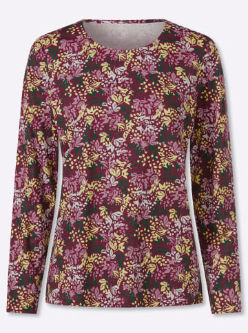 Sieh an! Langarm-Shirt in bordeaux-mauve-bedruckt
