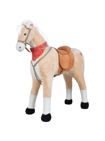Pink Papaya Stehpferd für Kinder zum Reiten " Sternchen 105 cm " in Beige/Weiß