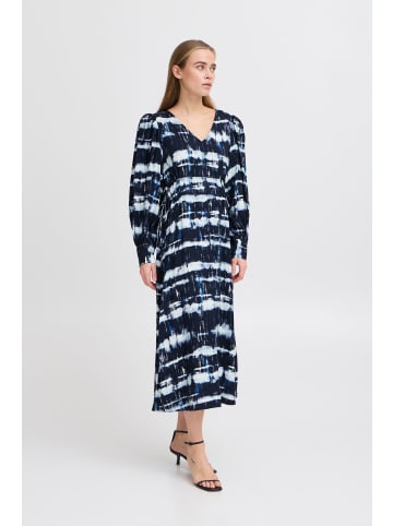 ICHI Kleid IHVARIEL Regular fit in Blue Fossil Ikat aop