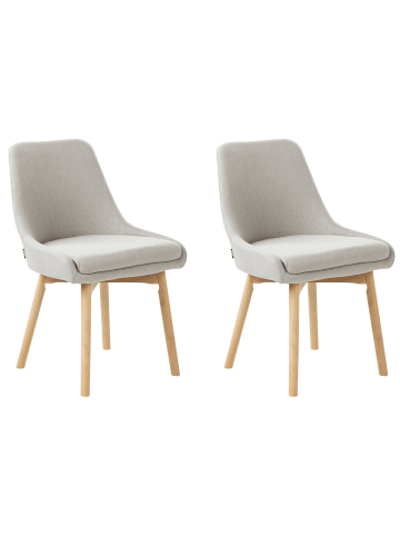 Beliani 2er-Set Esszimmerstuhl MELFORT in Grau/Braun